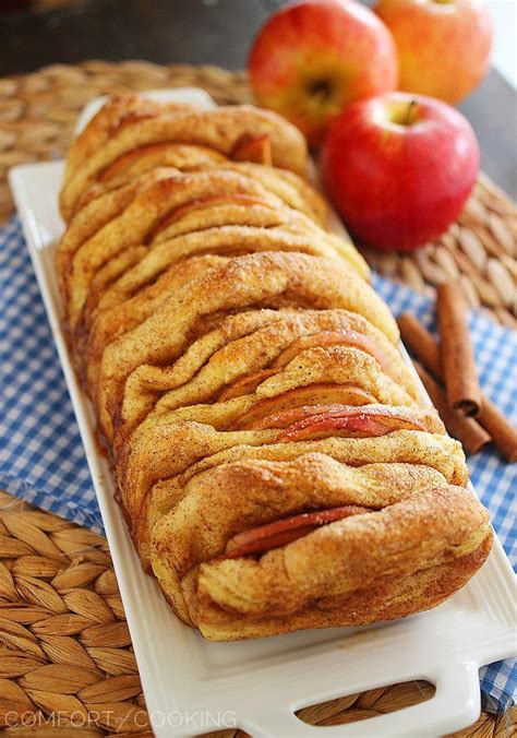 Apple Pie Pull Apart Bread With Vanilla Glaze The Comfort Of Cooking
