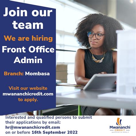 Front Office Admin Mwananchi Credit Ltd Careers