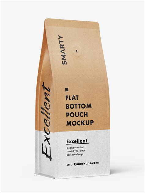 Flat Bottom Pouch Mockup Kraft Paper Smarty Mockups