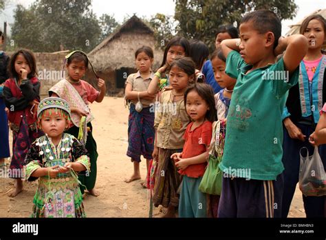 Hmong Children in a small village between Pakbeng and Luang Prabang ...