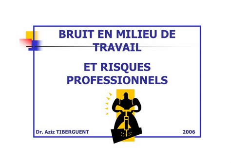 Pdf Bruit Et Risques Professionnels Cours Bruit En Milieu De Travail Et Risques