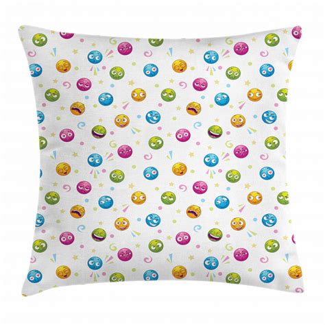 Emoji Throw Pillow Cases Cushion Covers By Ambesonne Home Decor 8 Sizes