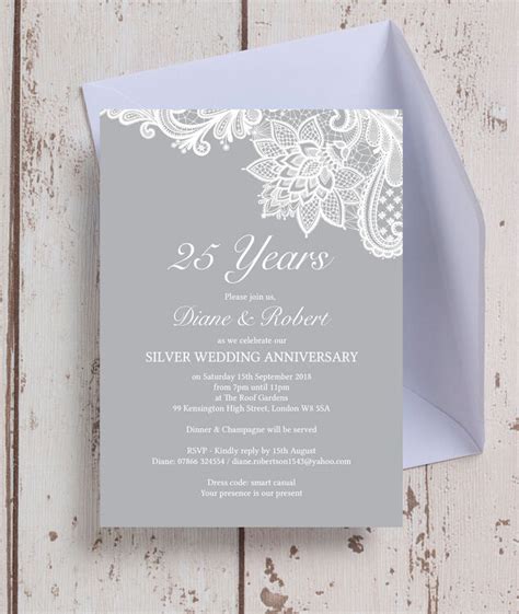 Wedding card invitation invitation card anniversary wedding anniversary for card wedding for wedding invitation wedding card for invitation anniversary invitation for card anniversary for anniversary invitation cards vector card ornate floral decorative decoration template vintage retro. Vintage Lace Themed 25th / Silver Wedding Anniversary ...