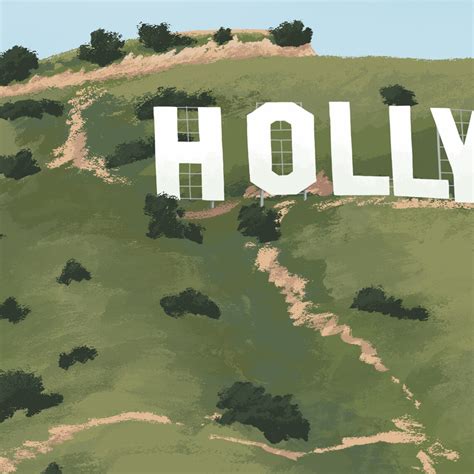 Hollywood Sign Art Hollywood Travel Poster Print Hollywood Etsy