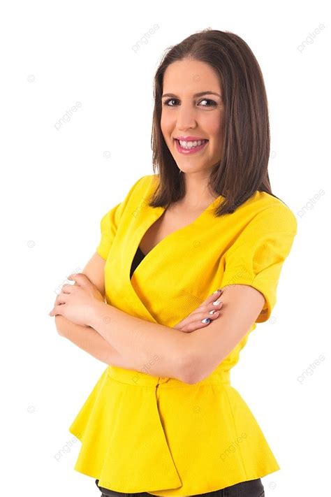 Beautiful Young Business Woman Posing Isolated Over White Photo