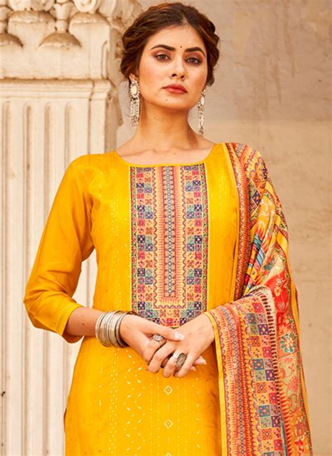 Buy Embroidered Work Pant Style Pakistani Salwar Kameez Online