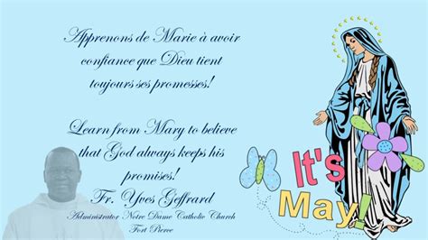 Month Of May Month Of Marie A Message From Father Yves Geffrard