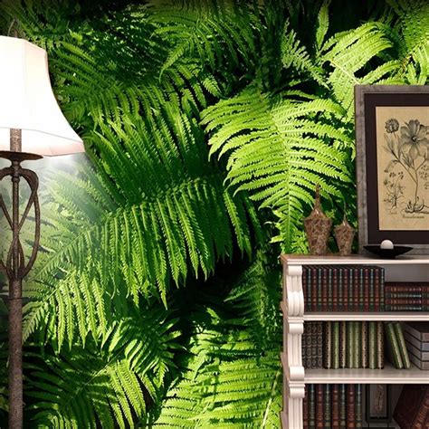 Custom Wallpaper Mural Modern Green Plant Leaves Bvm Home
