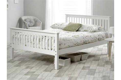 Bedmaster Grace 5ft King Size White Wooden Bed Frame High Footend