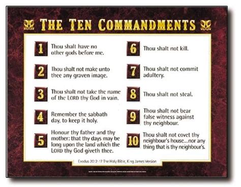 10 Commandments Kjv Printable