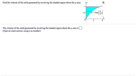 Solved Find The Volume Of The Solid Generated By Revolving