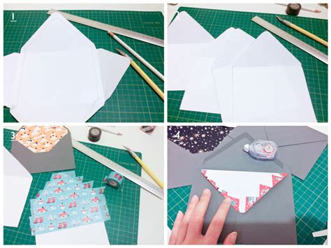 Diy Christmas Washi Tape Envelope Liners Fox And Star