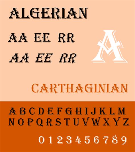 Free download of algeria font. List of display typefaces - Wikipedia