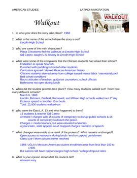 The movie implies that la amistad was brought into new haven ct. "Walkout" Movie Study Guide & Answer Key | Film school ...