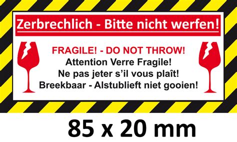 Als hilfsverb von werfen wird haben verwendet. Aufkleber Zerbrechlich - Bitte nicht werfen für kleine ...