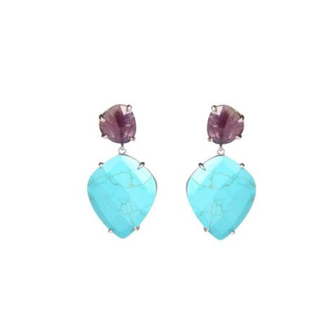 Infinite Love Amethyst And Turquoise Sterling Silver Earrings These