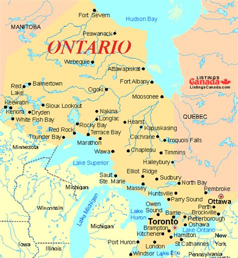 Ontario Regions Map Map Of Canada City Geography