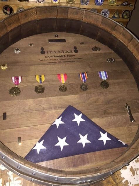 Wine Barrel Military Retirement Shadow Box