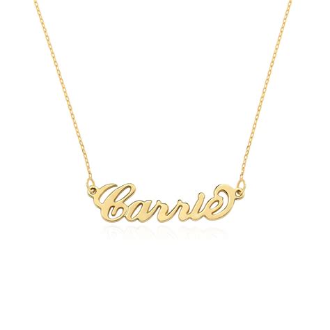 14k gold double thickness carrie style name necklace my name necklace canada
