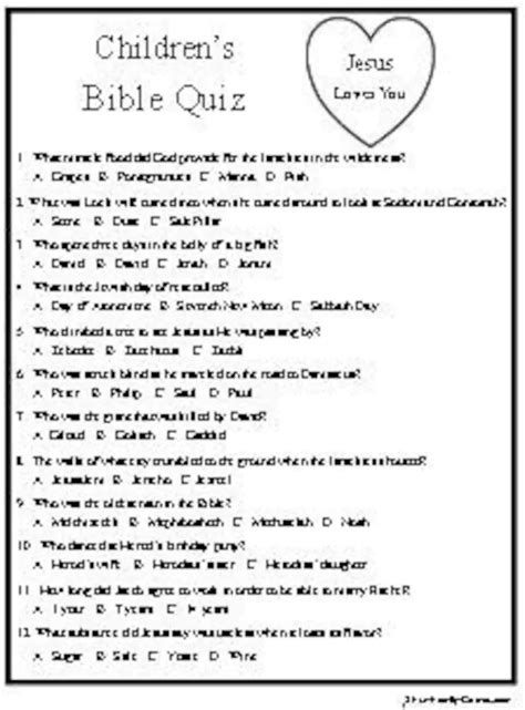 In free printable bible on july 26, 2021. Multiple Choice Printable Bible Trivia Questions / Quiz ...