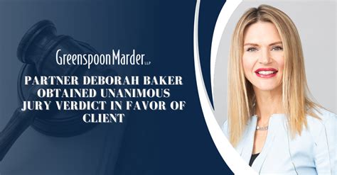 Greenspoon Marder Partner Deborah Baker Obtained Unanimous Jury Verdict