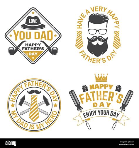 Set of Have a very Happy Father's Day badge, logo design. Vector