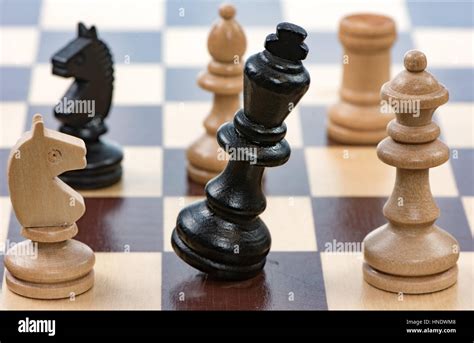 Checkmate Game Of Chess With A Falling King Selective Focus Stock