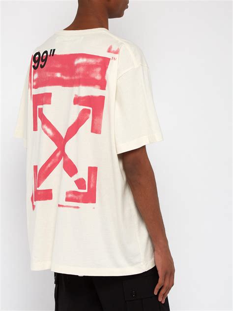 Off White Co Virgil Abloh Stencil Arrow Print Cotton T Shirt For Men
