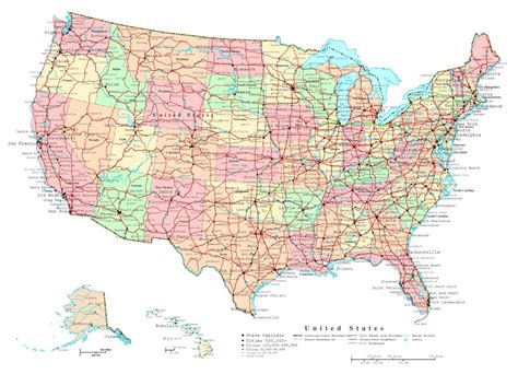 large detailed administrative map of the usa with highways and major cities usa maps of the
