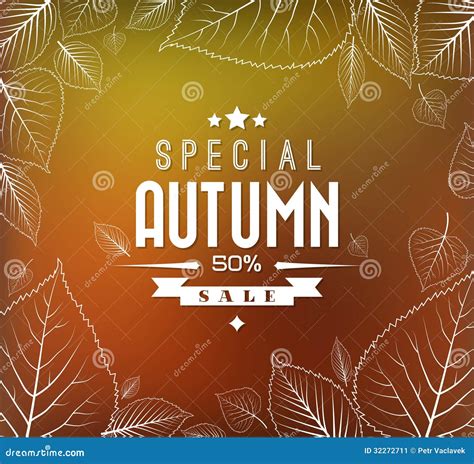 Autumn Sale Vector Background Stock Vector Illustration Of Label