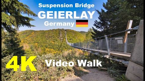 Suspension Bridge Geierlay Germany 🇩🇪 Walking Tour In 4k Uhd Youtube