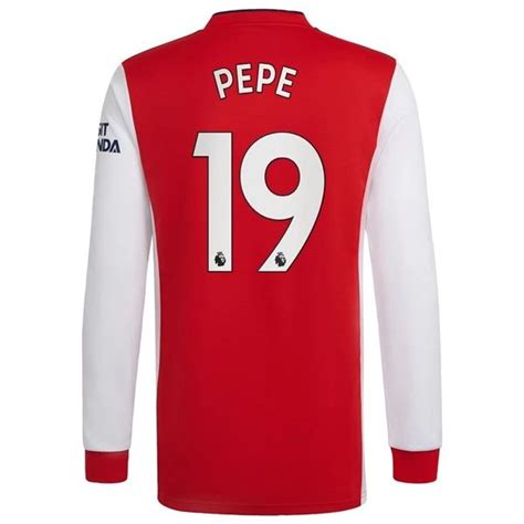 Camiseta Arsenal Pepe 19 Primera Equipación 2021 2022 Manga Corta