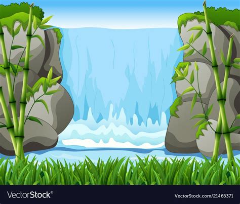 illustration of Waterfall landscape background. Download a Free Preview
