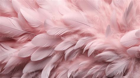 Beautiful Light Pink Closeup Feathers Photorealistic Background