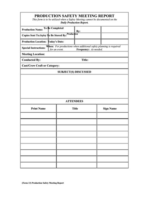 Top 6 Safety Meeting Templates Free To Download In Pdf Format