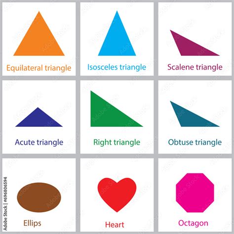Vecteur Stock Geometric And Mathematical Shapes Different Types Of