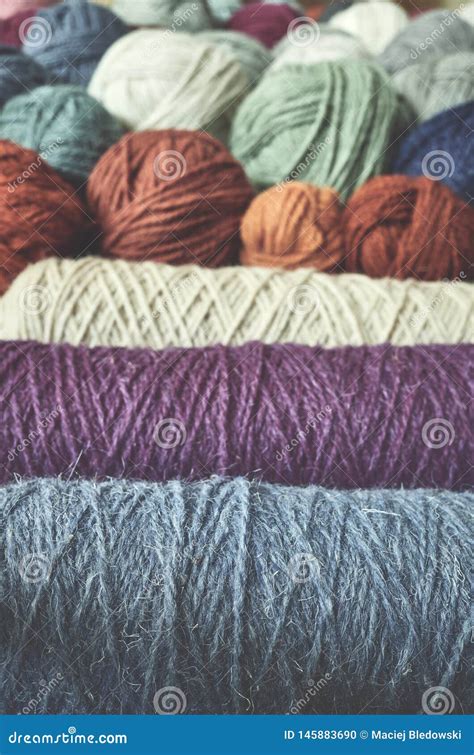 Background Made Of Wool Yarns Stock Photo Image Of Yarn Clew 145883690