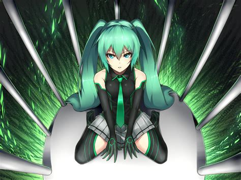 I often use, but it really makes your characters hair and eyes pop! aqua eyes cage gloves green hair hatsune miku long hair ...