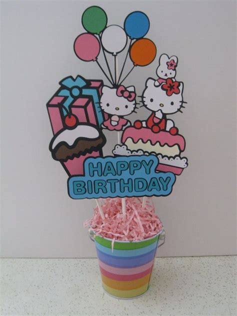 Hello Kitty Centerpiece For A Birthday Or As By Handmadecardsbyhjm