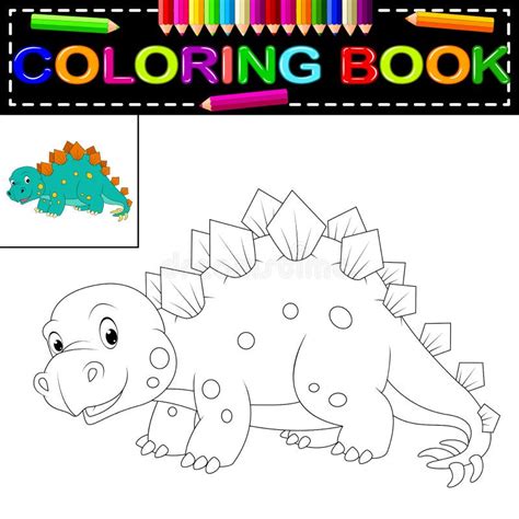 Libro De Colorear Del Dinosaurio Ilustración Del Vector Ilustración