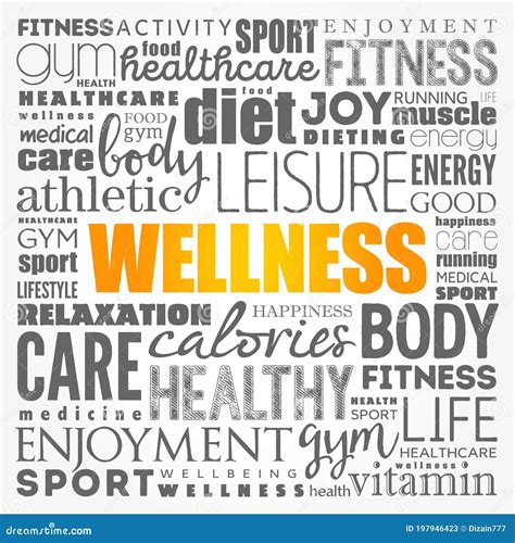 Wellness Word Cloud Collage Stock Image Image Of Health Happiness