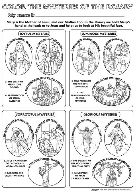 Maybe you would like to learn more about one of these? Color Your Own Poster - Color the Mysteries of the Rosary ...