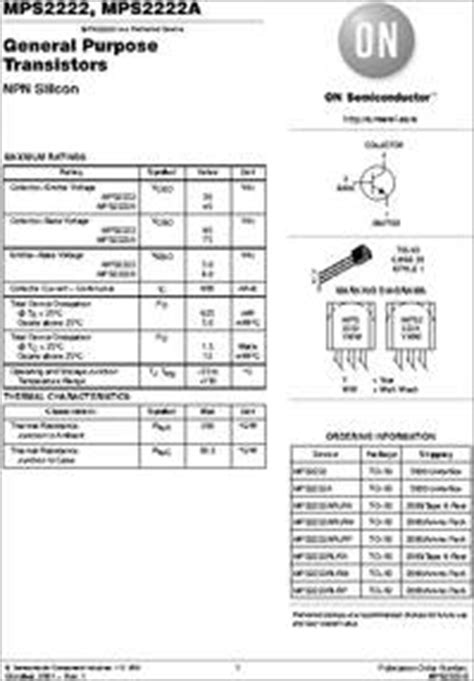 Small signal transistors (npn), mps2222a pdf download general semiconductor, mps2222a datasheet pdf, pinouts, data sheet, equivalent, schematic, cross. MPS2222A datasheet - Small Signal General Purpose NPN ...