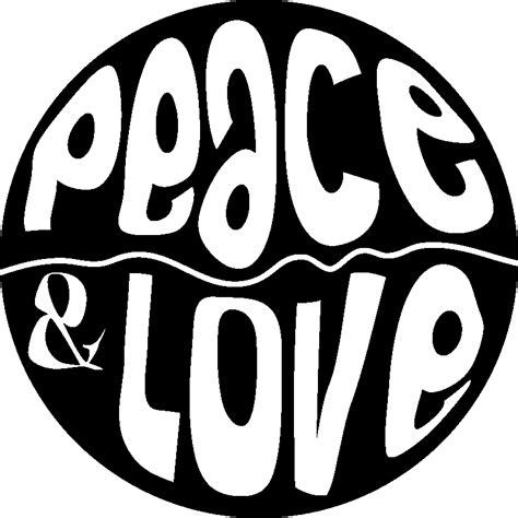 Sticker Peace & love rond - Stickers Citations Anglais - ambiance-sticker png image