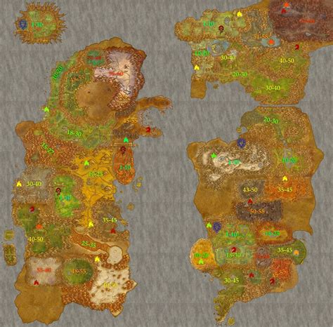 Labeled Classic WoW Map Classicwow Azeroth Map Map Classic