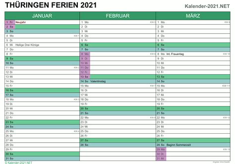 Alle ferienkalender kostenlos als pdf, mit feiertagen. FERIEN Thüringen 2021 - Ferienkalender & Übersicht