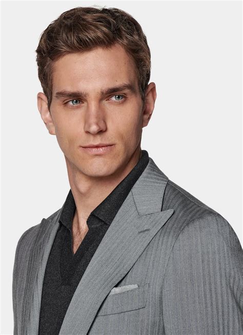 Mid Grey Herringbone Havana Suit In Pure S110s Wool Suitsupply Us