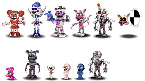 Fnaf Sister Location Characters Canon By Aidenmoonstudios On Deviantart