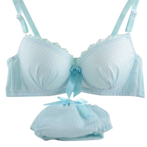 sexy women underwear lingerie plaid print push up lace bra and panties sets 32 36b ebay