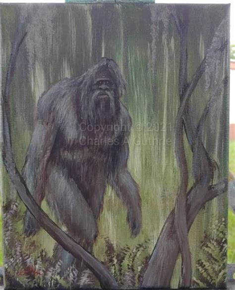Bigfoot Sasquatch Original Painting Art Acrylics 8x10 Etsy